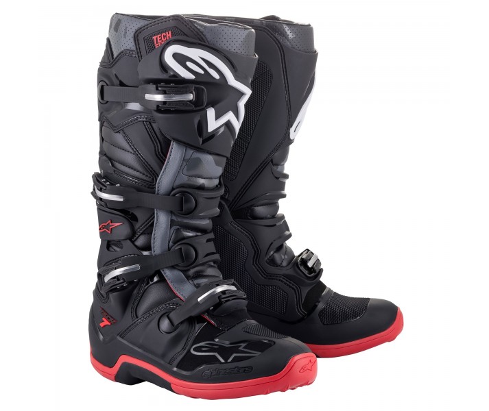 Botas Alpinestars Tech 7 Negro Gris Rojo |2012014-1153|