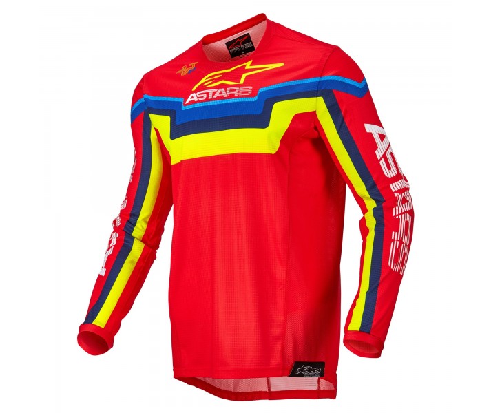 Camiseta Alpinestars Techstar Quadro Rojo Amarillo |3761122-3057|
