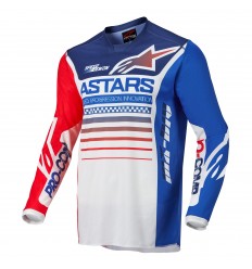 Camiseta Alpinestars Racer Compass Off White Rojo |3762122-2537|