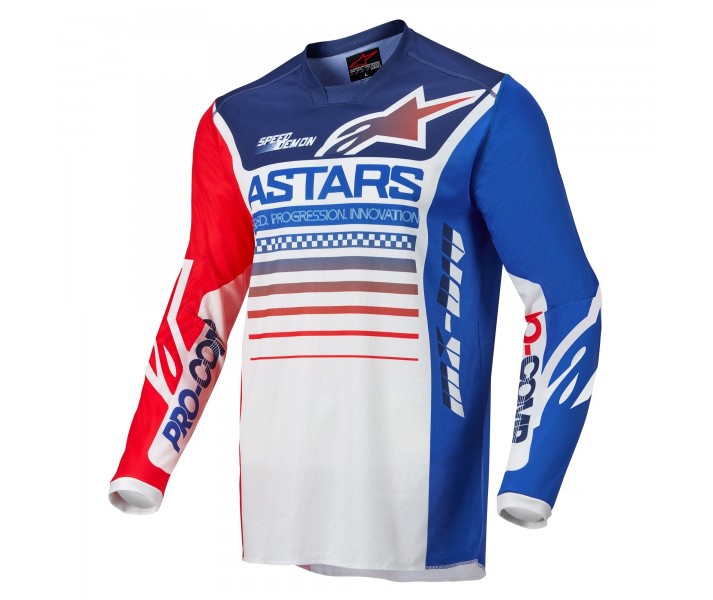 Camiseta Alpinestars Racer Compass Off White Rojo |3762122-2537|