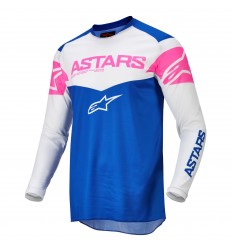 Camiseta Alpinestars Fluid Tripple Azul Blanco Rosa |3762522-7259|