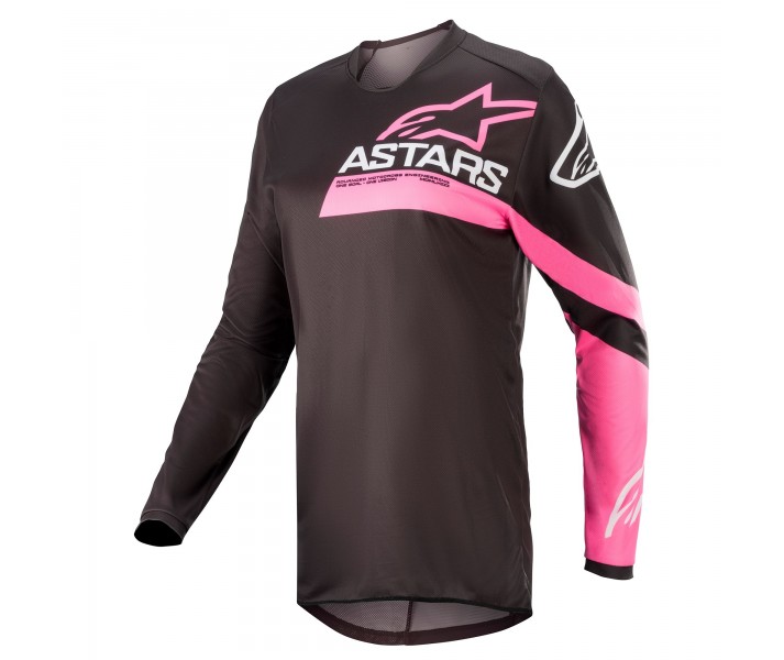 Camiseta Mujer Alpinestars Stella Fluid Chaser Negro Rosa |3782422-1390|