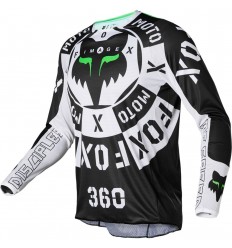 Camiseta Fox 360 Nobyl Negro Blanco Verde |28140-018|