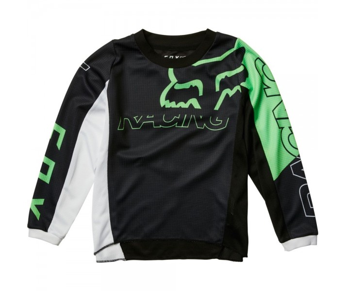 Camiseta Fox Infantil 180 Skew Negro Verde |28190-151|