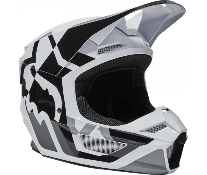 Casco Fox Infantil V1 Lux Negro Blanco |28356-018|