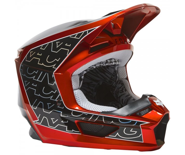 Casco Fox Infantil V1 Peril Ece Rojo Fluor |28362-110|