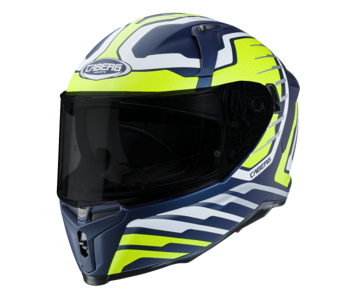 Casco Caberg Integral Mate Azul Muntaña Blanco Amarillo Fluo |34900526|