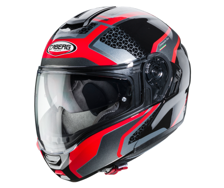 Casco Caberg Abatibles Negro Rojo Antracita Plata |34903204|