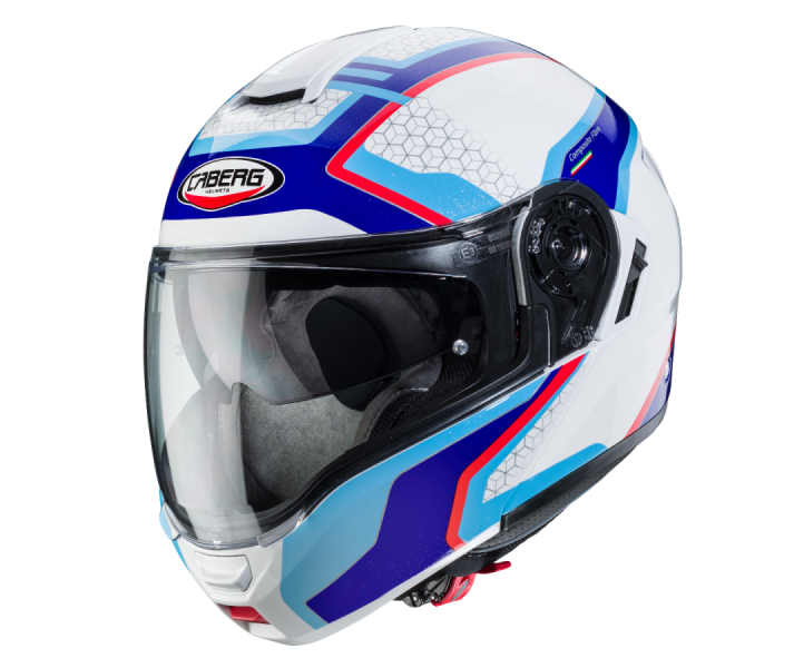 Casco Caberg Abatibles Blanco Azul Luz Azul Rojo |34903224|