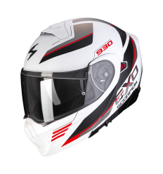 Casco Scorpion Exo-930 Naving Blanco Mate Negro Rojo |94-368-292|