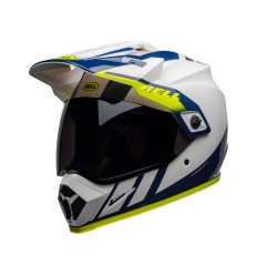 Casco Bell MX-9 MIPS Adventure DASH Blanco Azul Amarillo Flúor |7110327|
