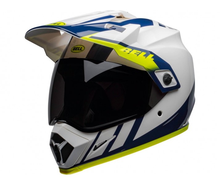 Casco Bell MX-9 MIPS Adventure DASH Blanco Azul Amarillo Flúor |7110327|