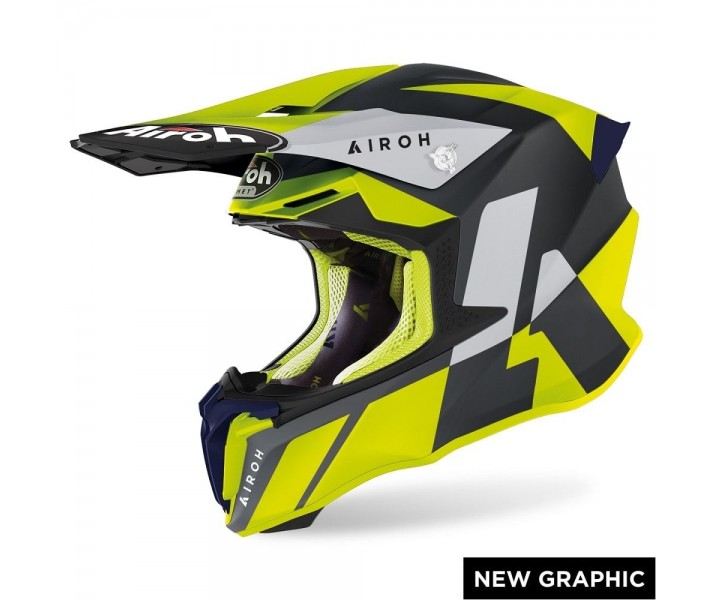 Casco Airoh Twist 2.0 Lift Amarillo Azul Mate |TW2LF31|