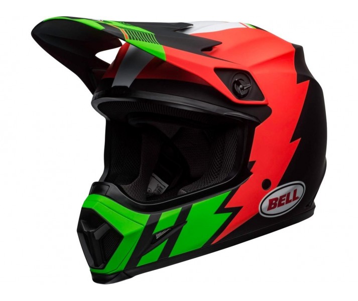 Casco Bell Mix-9 Strike Rojo Verde Negro |7110394|