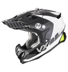 Casco Scorpion VX 22 AIR ARES Blanco Negro Amarillo Fluor |32-379-207-02|