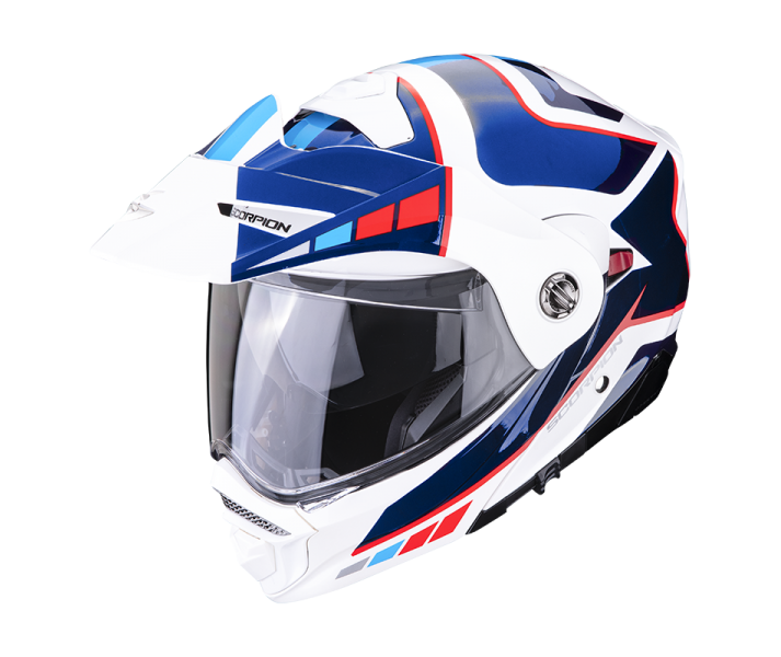 Casco Scorpion ADX 2 CAMINO Perla Blanco Azul Rojo |89-399-236-02|