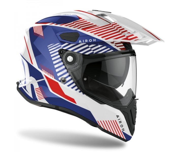 CASCO AIROH COMMANDER BOOST BLANCO AZUL BRILLO |PAI10A13111O&|