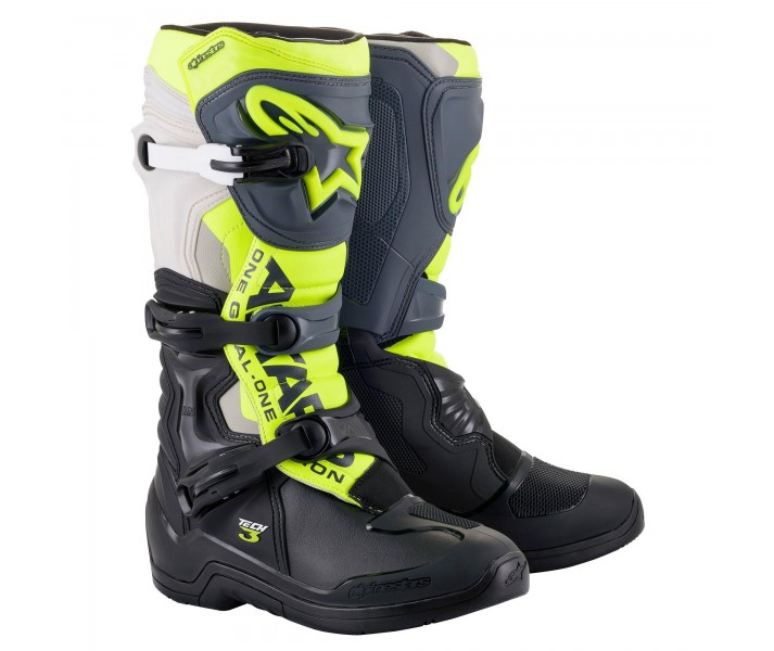 Botas Alpinestars Tech 3 Negro Gris Amarillo |2013018-1055|