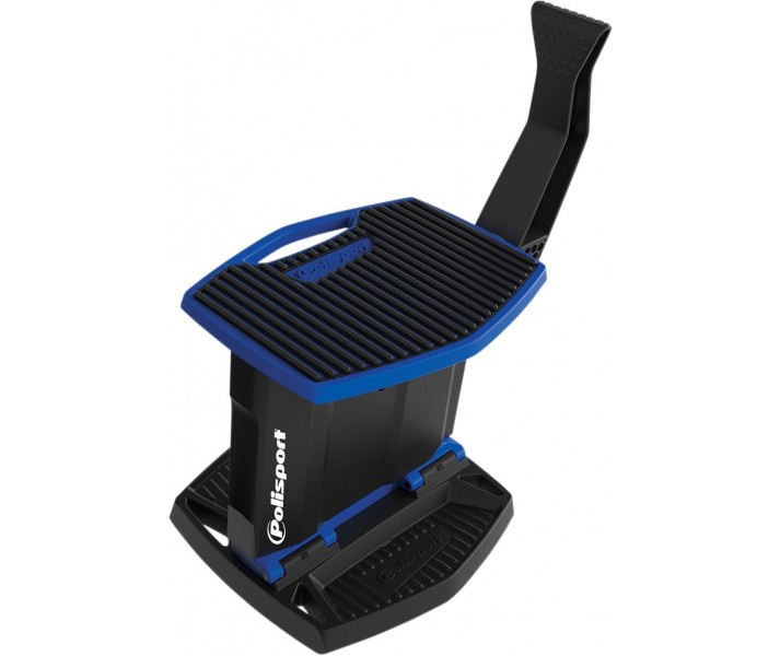 Caballete plegable de circuito Polisport en azul/negro con logo Polisport POLISP