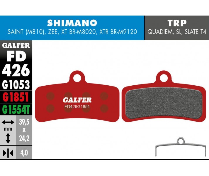 G1851 Advanced Brake Pads GALFER SYSTEMS /17200778/