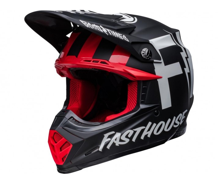 Casco Bell Moto-9S Flex Fasthouse Negro Mate Blanco |800002420268|