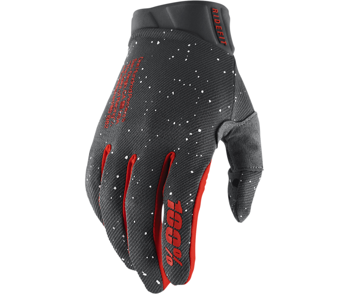 Guantes 100% Ridefit Mars Gris Rojo |33307079|