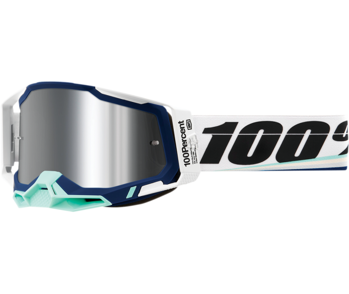 Máscara 100% Racecraft 2 Arsham Blanco Azul Plata |26013213|