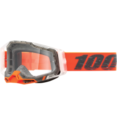 Máscara 100% Racecraft 2 Schrute Naranja Gris Transparente |26013211|