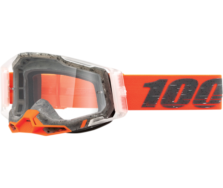 Máscara 100% Racecraft 2 Schrute Naranja Gris Transparente |26013211|
