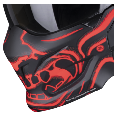 Máscara Para Casco Scorpion EXO-COMBAT EVO SAMURAI Negro Mate Rojo |99-934-017|