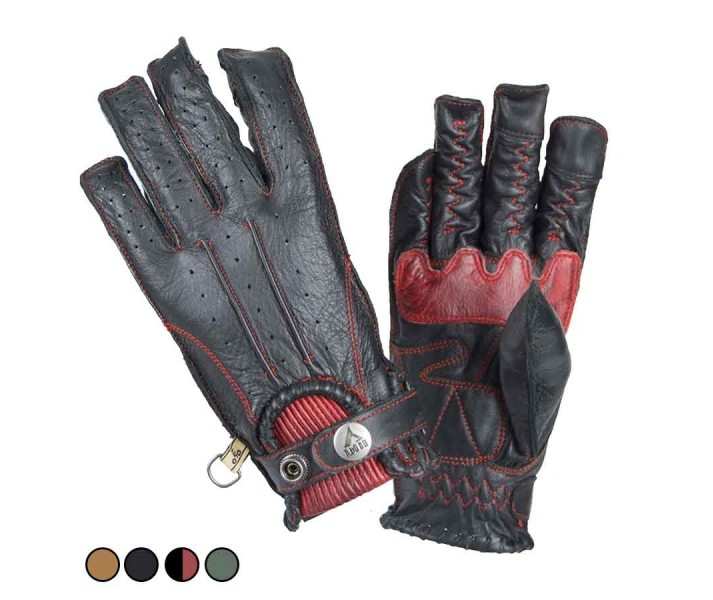 Guantes Verano By City Second Piel Negro Rojo |1000050XS|