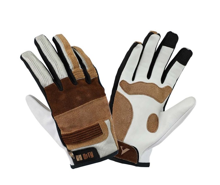 Guantes Verano By City Florida Blanco Marrón |1000086XS|