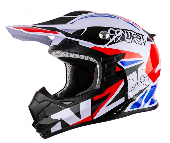 Casco Nzi Knobby Contest Blanco Rojo Azul |150311A210|