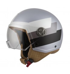 Casco Nzi Minijet Zeta 2 Bandi Pale Titanium Negro Mate |050288AS47|