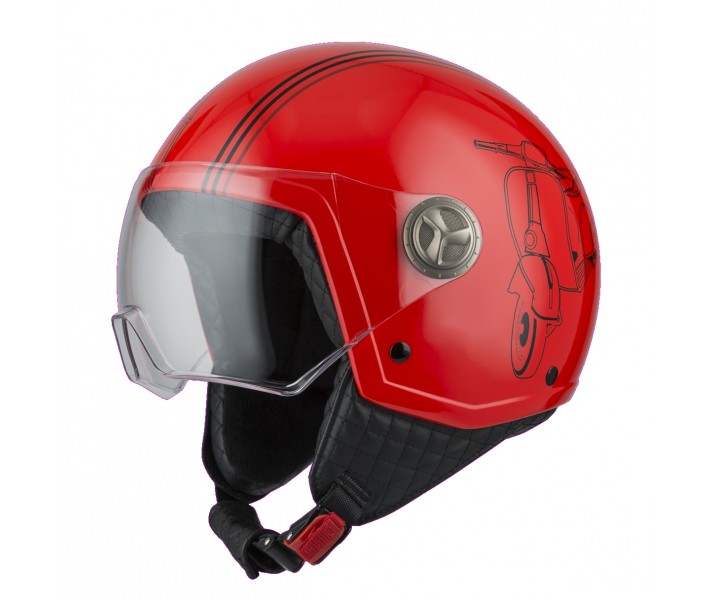 Casco Nzi Minijet Zeta 2 Sprint Rojo Fluor Brillo |50288A190|