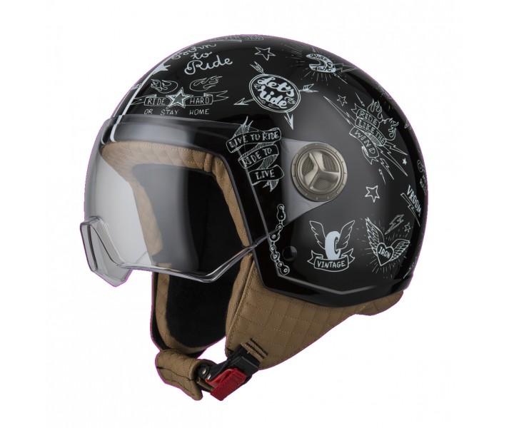 Casco Nzi Minijet Zeta 2 Stickers Brillo |050288A030|