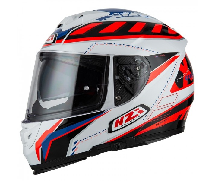 Casco Nzi Eurus 2 Duo Project Blanco Rojo Azul Brillo |150312A612|