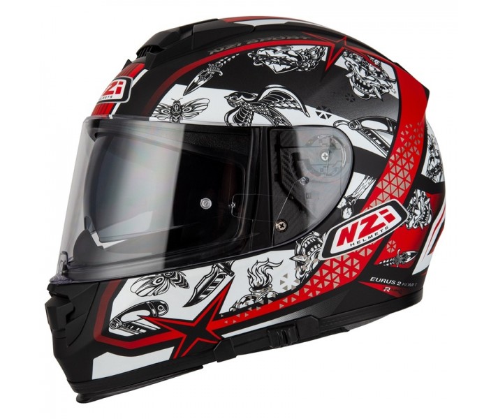 Casco Nzi Eurus 2 Duo Komet Negro Rojo Brillo |150312A617|