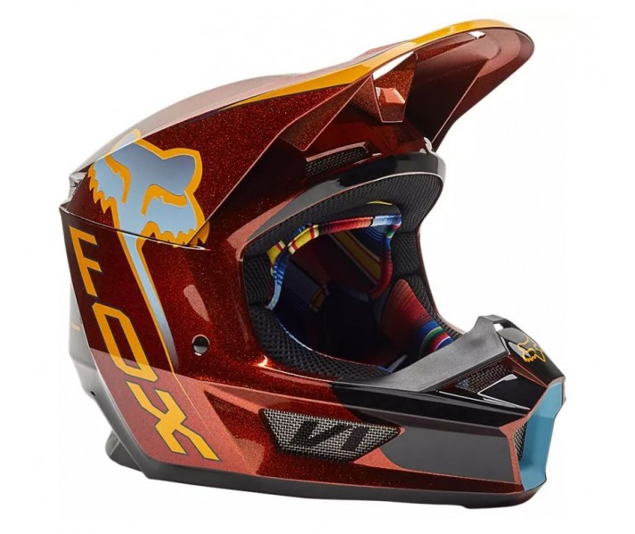 Casco moto naranja fluor best sale