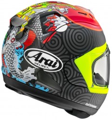 Casco Arai Rx-7V Evo Tatsuki Negro Amarillo Flúor Rojo |8006687001|