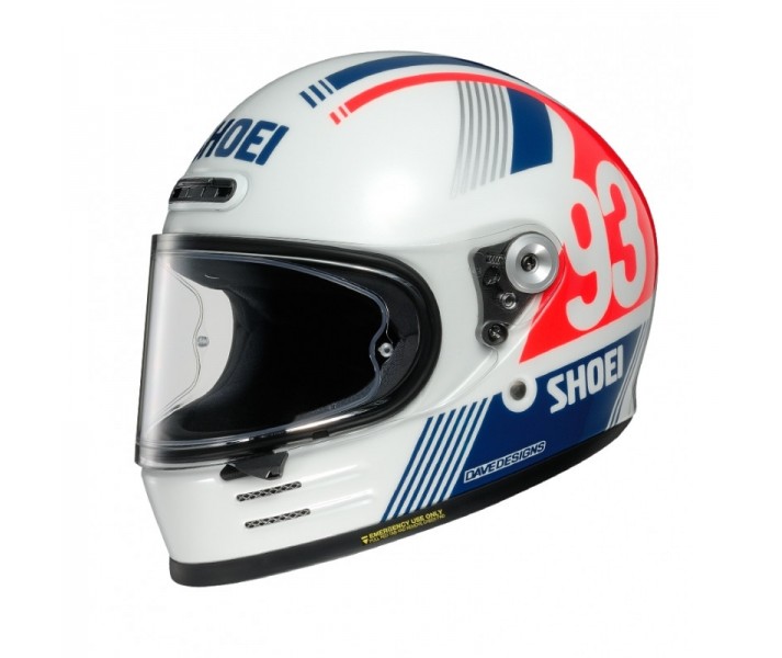 Casco Shoei Glamster Mm93 Retro Tc10 Blanco Rojo Azul |CSGLAM12104|