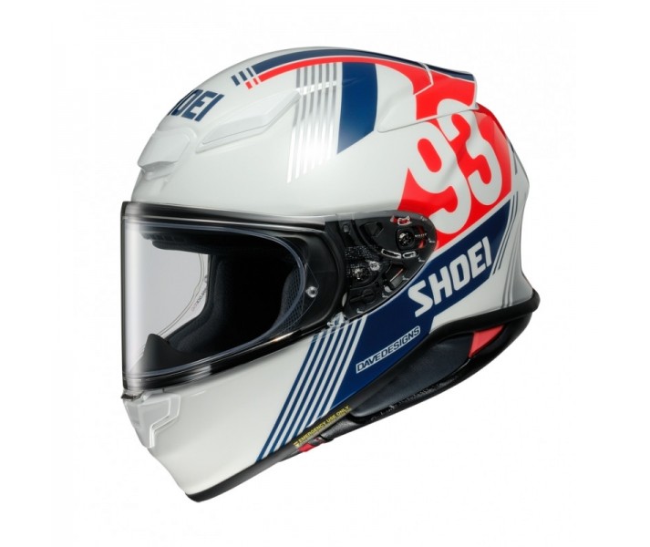 Casco Shoei Nxr 2 Mm93 Retro Tc10 Blanco Azul rojo |CSNXR217101|