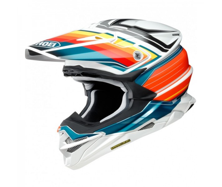 Casco Shoei Vfx-Wr Pinnacle Tc8 Blanco Azul Naranja |VFXWRPIN82|