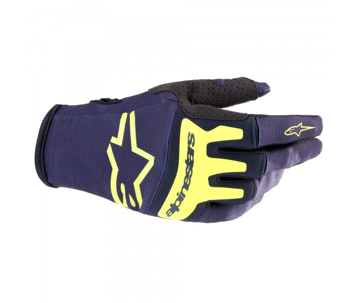 Guantes Alpinestars Techstar Night Navy Amarillo Fluor |3561023-7455|