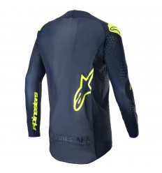 Camiseta Alpinestars Supertech Bruin Night Navy Amarillo Fluor |3760623-7455|