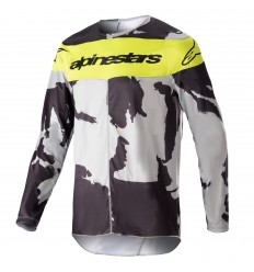 Camiseta Alpinestars Táctico Racer Cast Gris Camo Amarillo Fluor |3761223-9255|