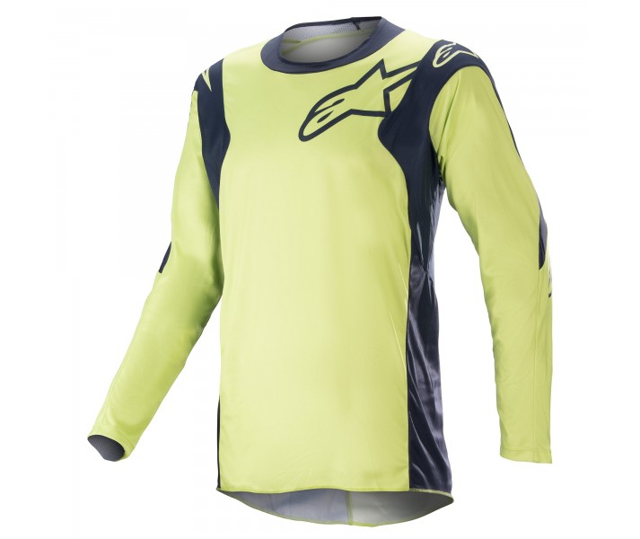 Camiseta Alpinestars Racer Hoen Night Navy Fluorrite Verde |3761323-7166|