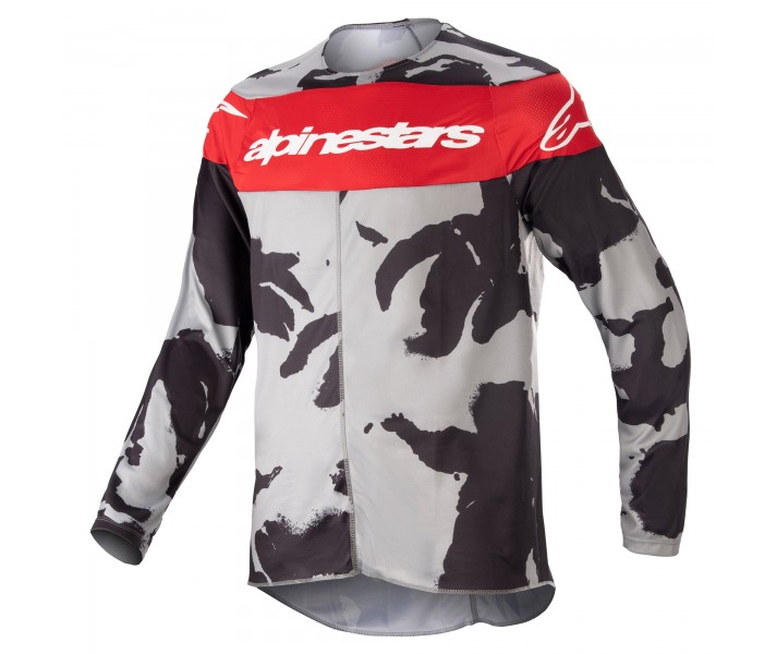 Camiseta Alpinestars Infantil Racer Tactical Cast Gris Camo Mars Rojo |3771223-9