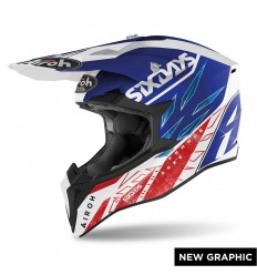 Casco Airoh Wraap Six Days 2022 France Gloss Blanco Azul Rojo |WRSX38|