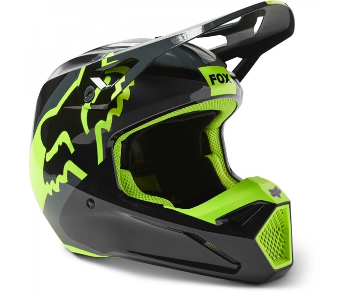 Casco Fox V1 Xpozr Negro Gris Verde |30266-014|